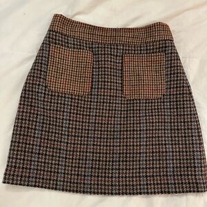 Jcrew wool tweed houndstooth mini skirt size 4